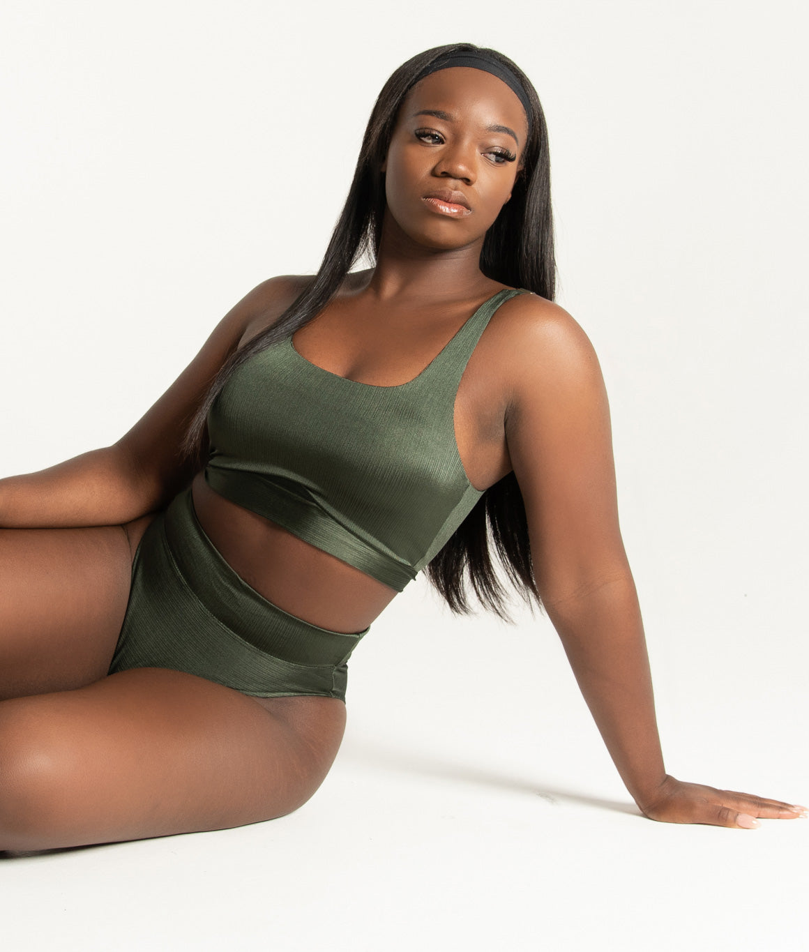 Tatiana Active - Adeline Dark Pine Green High Waisted Pole Wear Set-7991