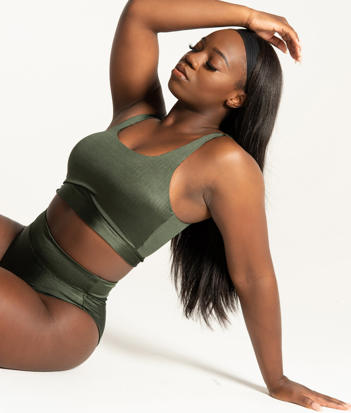 Tatiana Active - Adeline Dark Pine Green Shelf Bra Pole Wear Set-7996