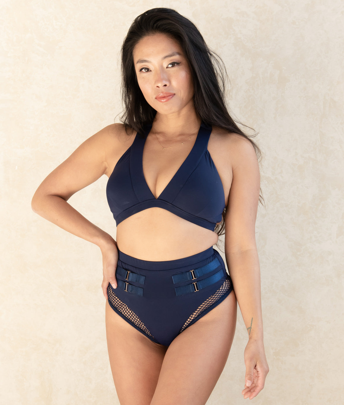 Tatiana Active - Isla Navy High Waisted Mesh Pole Wear Set-1436