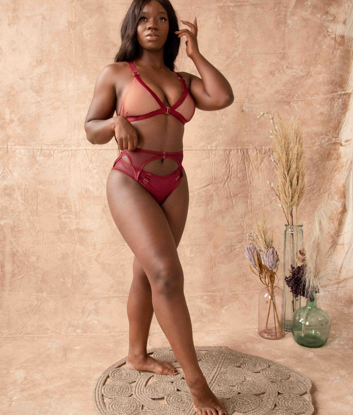 Tatiana Active Kaizen Red Mesh Triangle Pole Bra