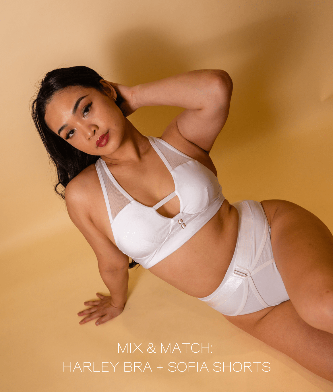 Tatiana Active – Mix & Match – Harley Bra White with Sofia Shorts White (1)