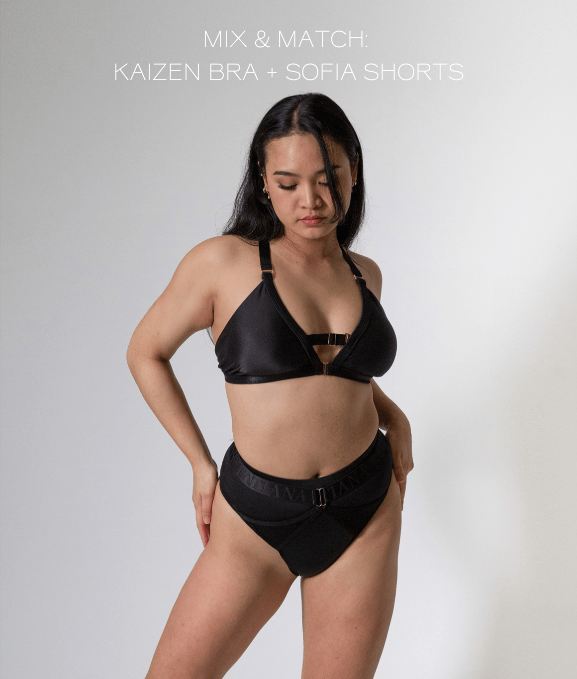 Tatiana Active – Mix & Match – Kaizen Bra Black with Sofia Shorts Black