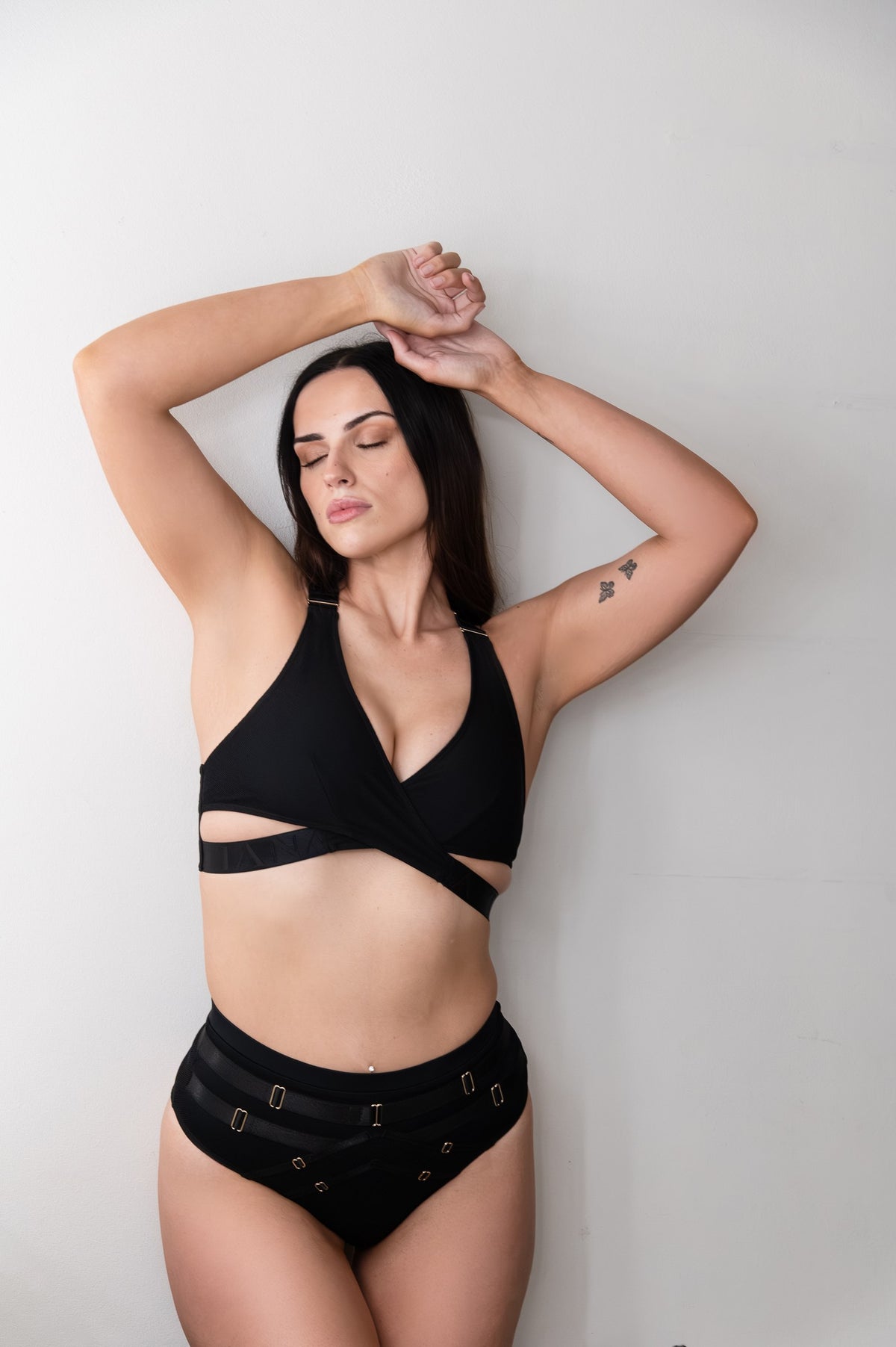 Tatiana Active Yuki Black Mesh Bra High Cut Bottoms Luxe Bondage Set Pole Wear Pole Fitness Dance Set Clothing 2