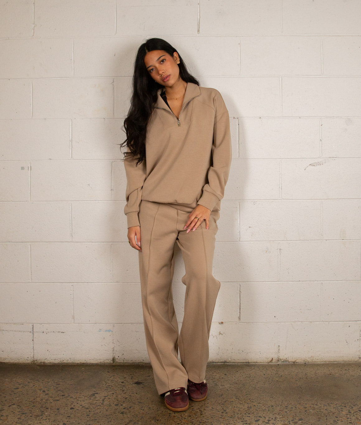 Cairo 1/4 Zip Sweater - Creamy Latte