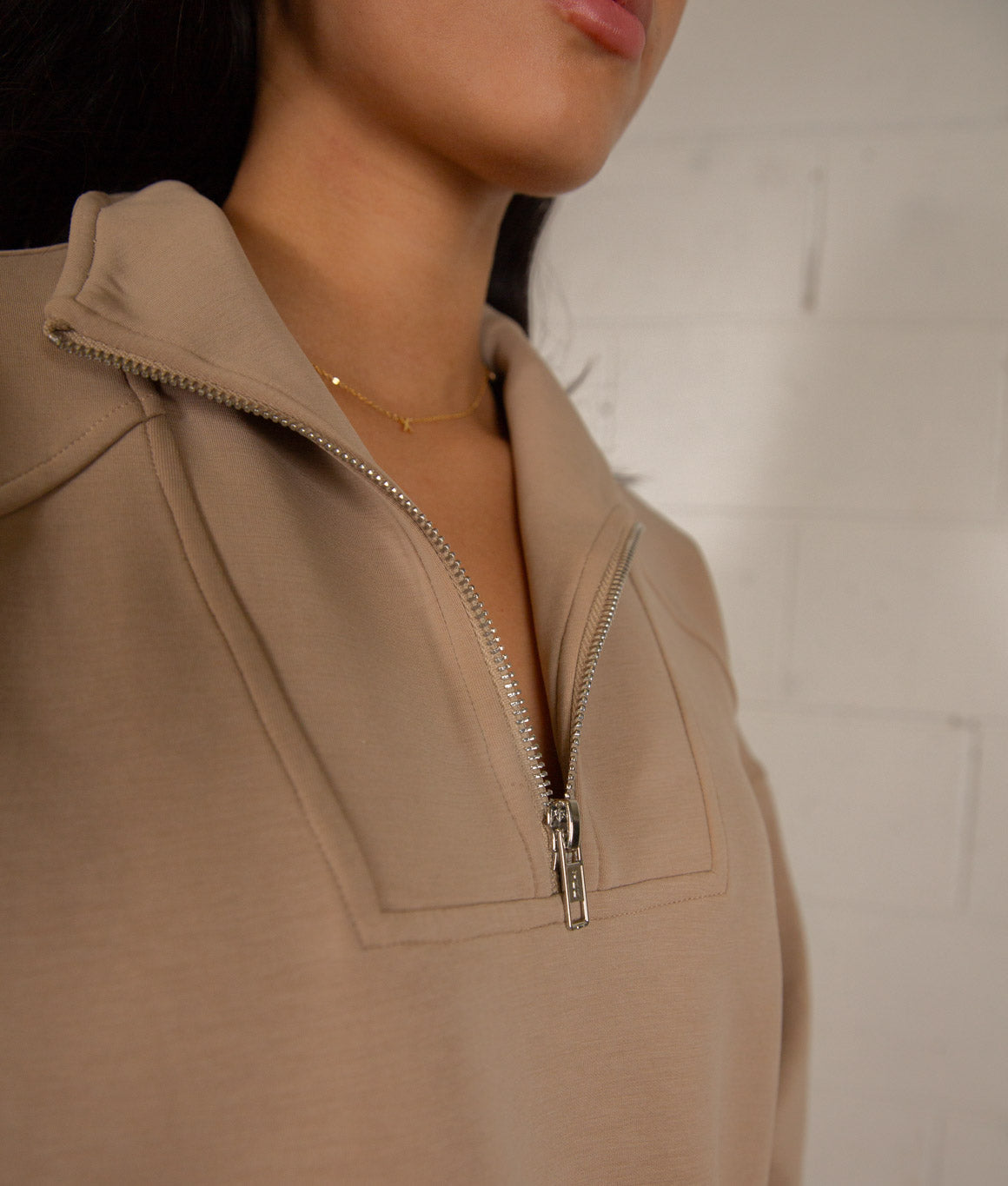Cairo 1/4 Zip Sweater - Creamy Latte