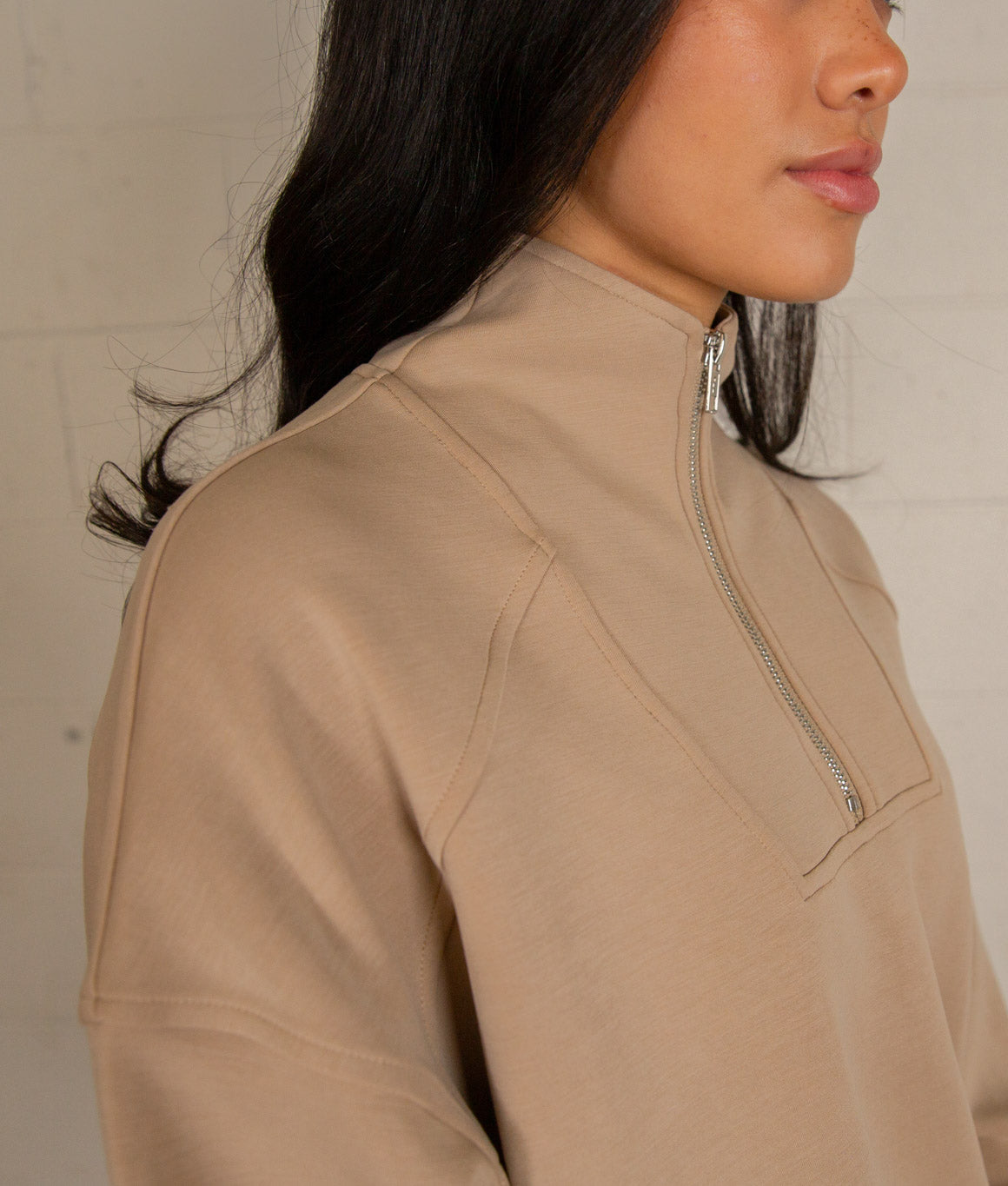 Cairo 1/4 Zip Sweater - Creamy Latte