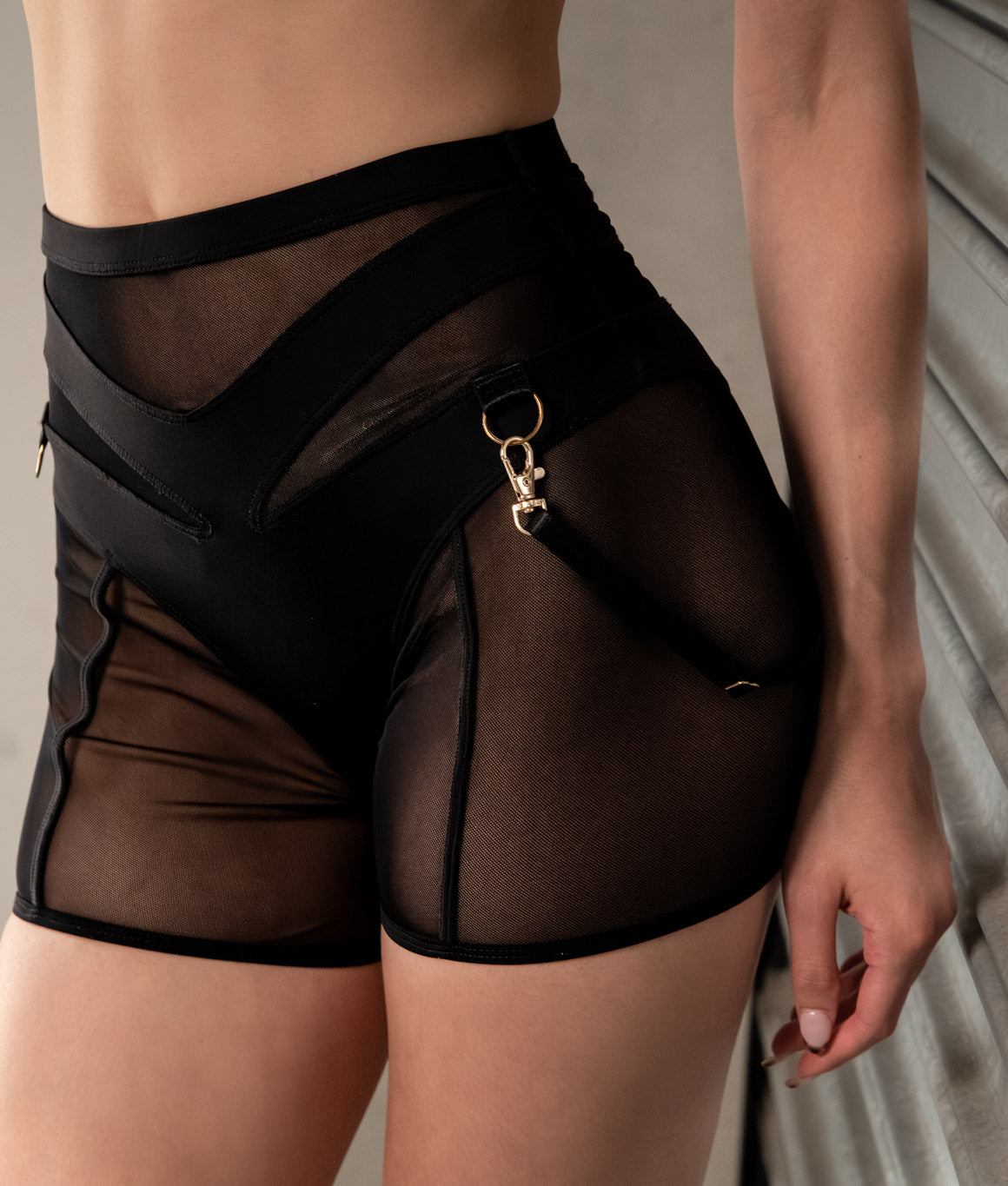 Sylvie Mesh Bike Shorts - Black