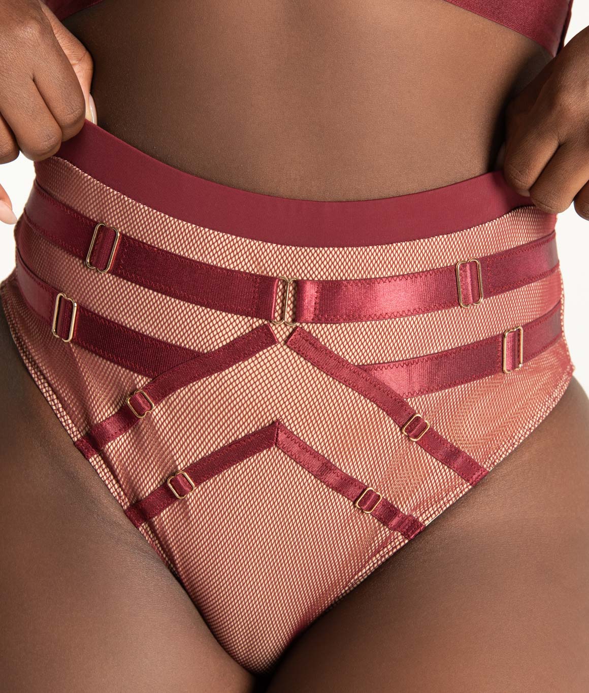 Tatiana Active - Yuki Burgundy Mesh Pole Wear Set-7736