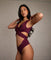 Zane Crossover Wrap Bodysuit - Matte Wine
