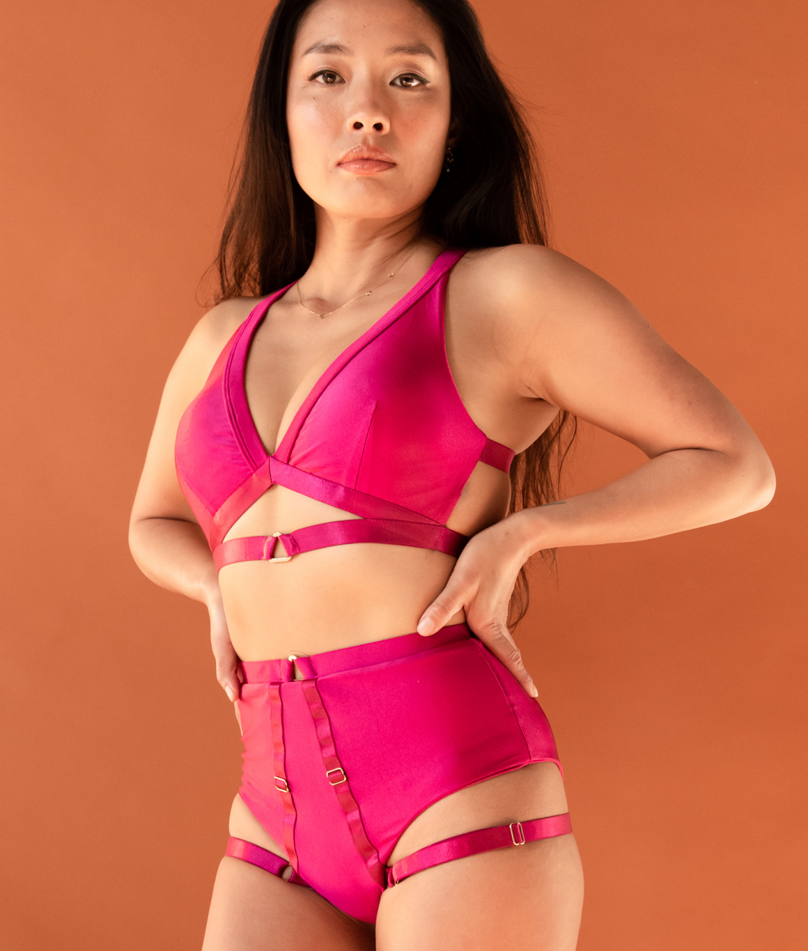 Tatiana Active - Tokio Fuchsia Hot Pink Strappy Garter Pole Wear-3211